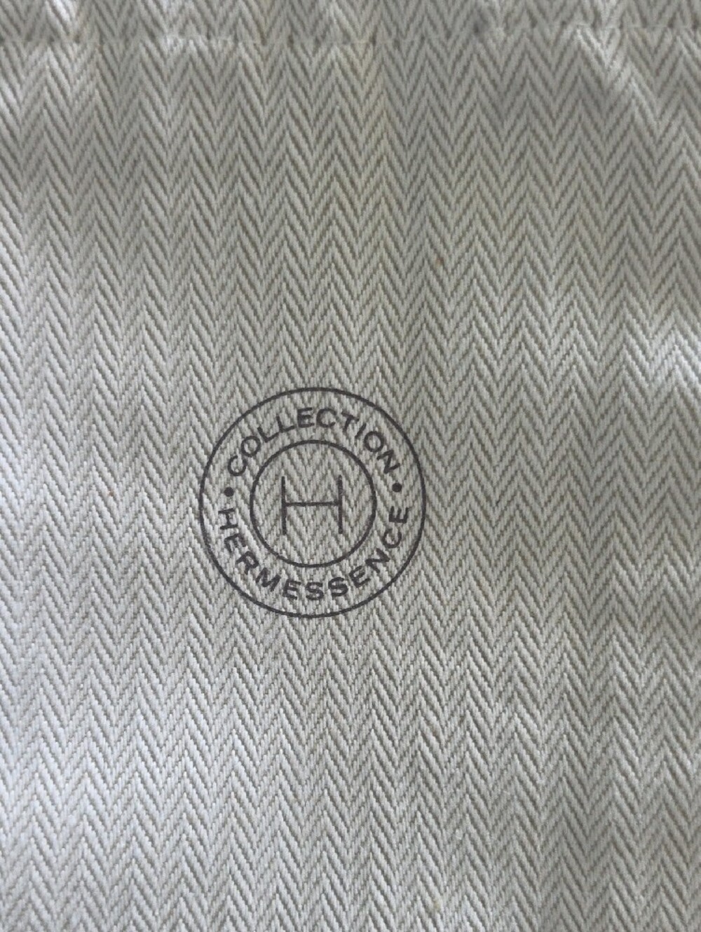 Hermes Cream Drawstring Toiletry Pouch with Brown Cord - Picture 3 of 5